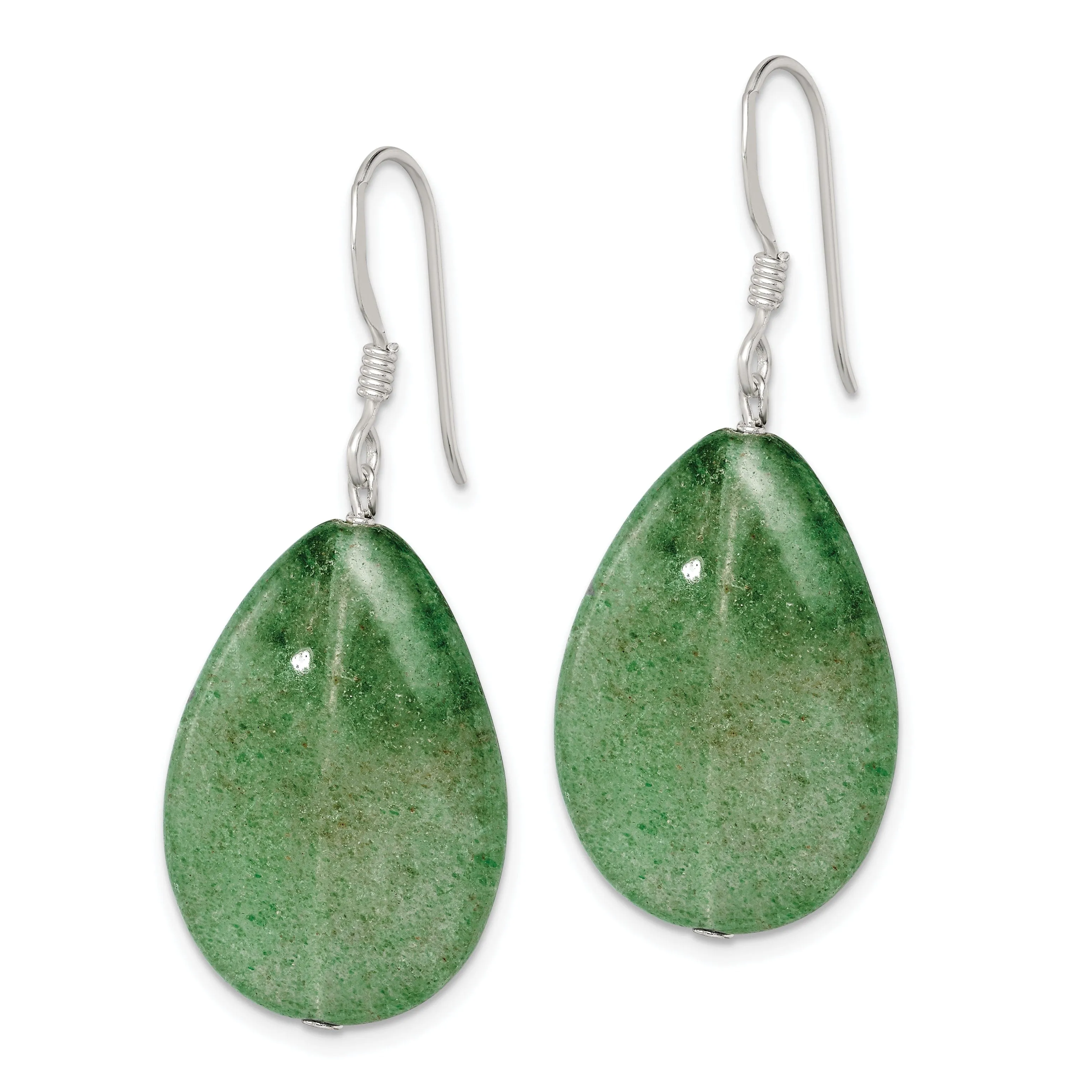 Sterling Silver Green Aventurine Drop Earrings