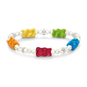 Sterling Silver HARIBO Colourful Goldbears Zirconia Pearl Bracelet A2153-052-7