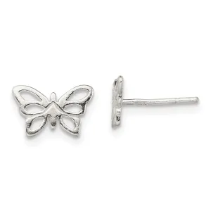 Sterling Silver Polished Butterfly Post Earrings