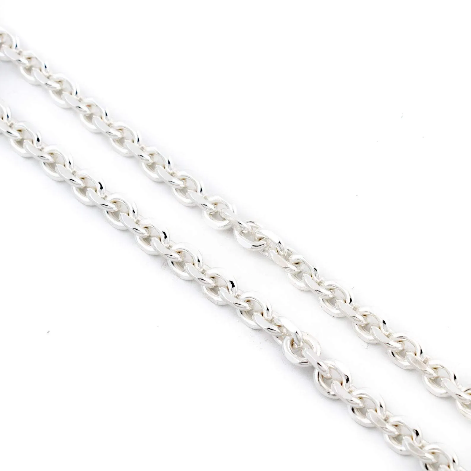 Sterling Silver Square Rolo Chain Necklace