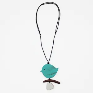 Sylca Designs - Turquoise Robin On A Branch Necklace