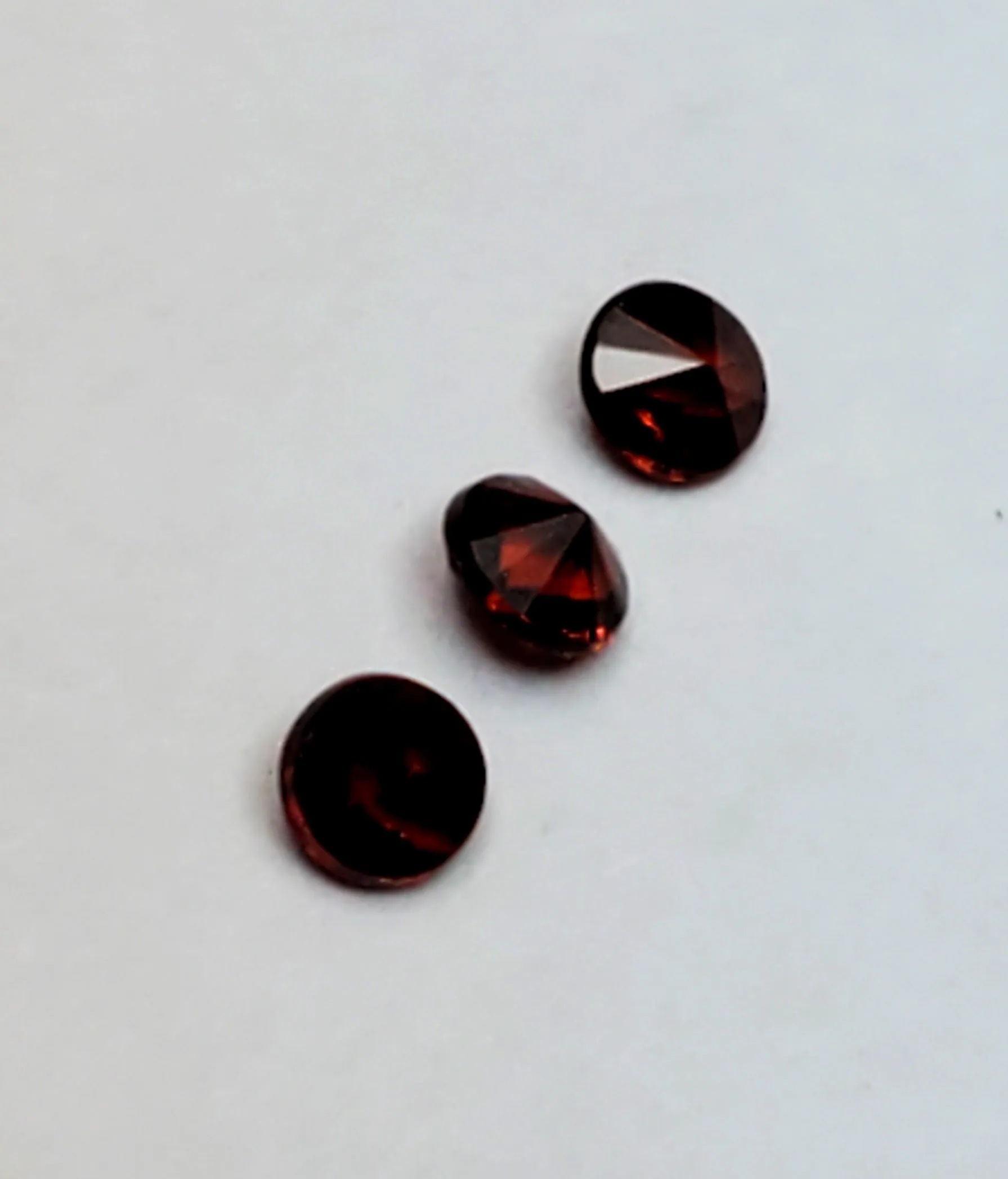 Trio of Round Cut Garnets