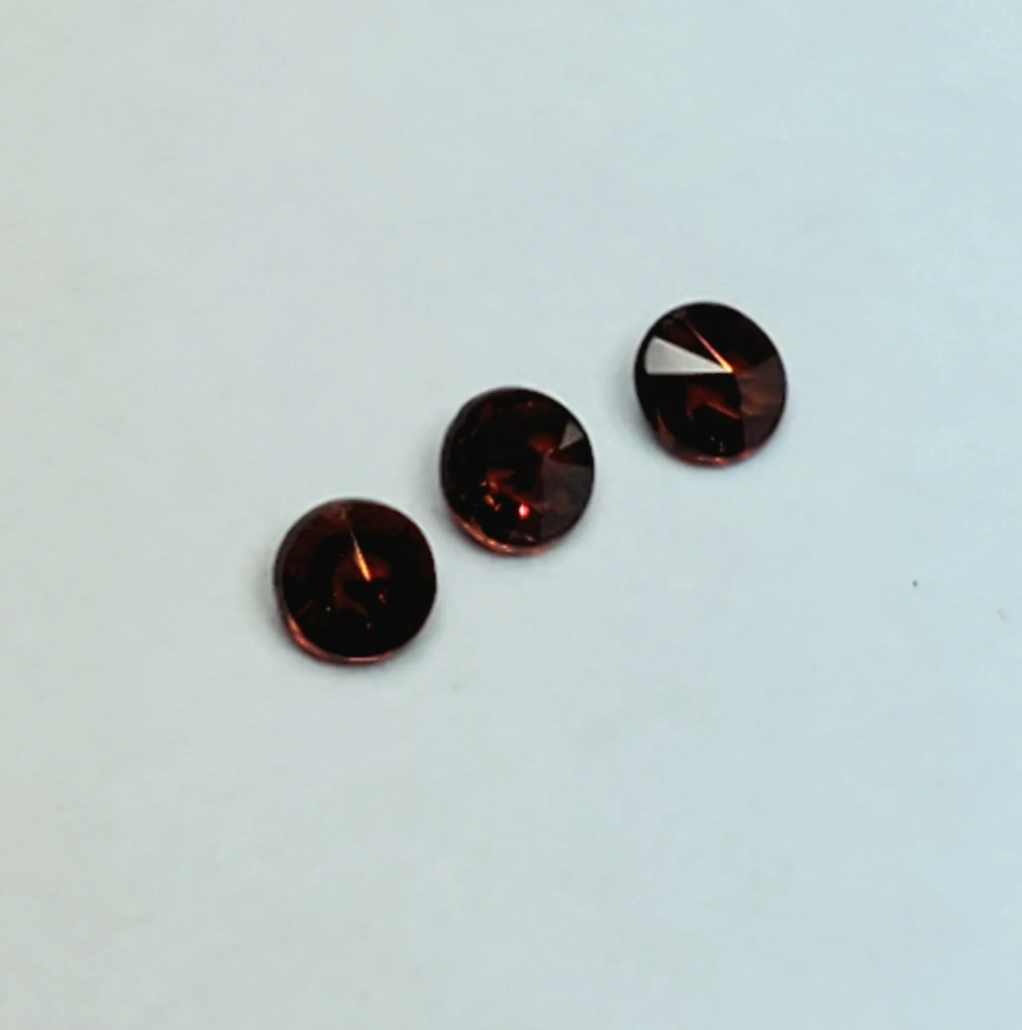 Trio of Round Cut Garnets