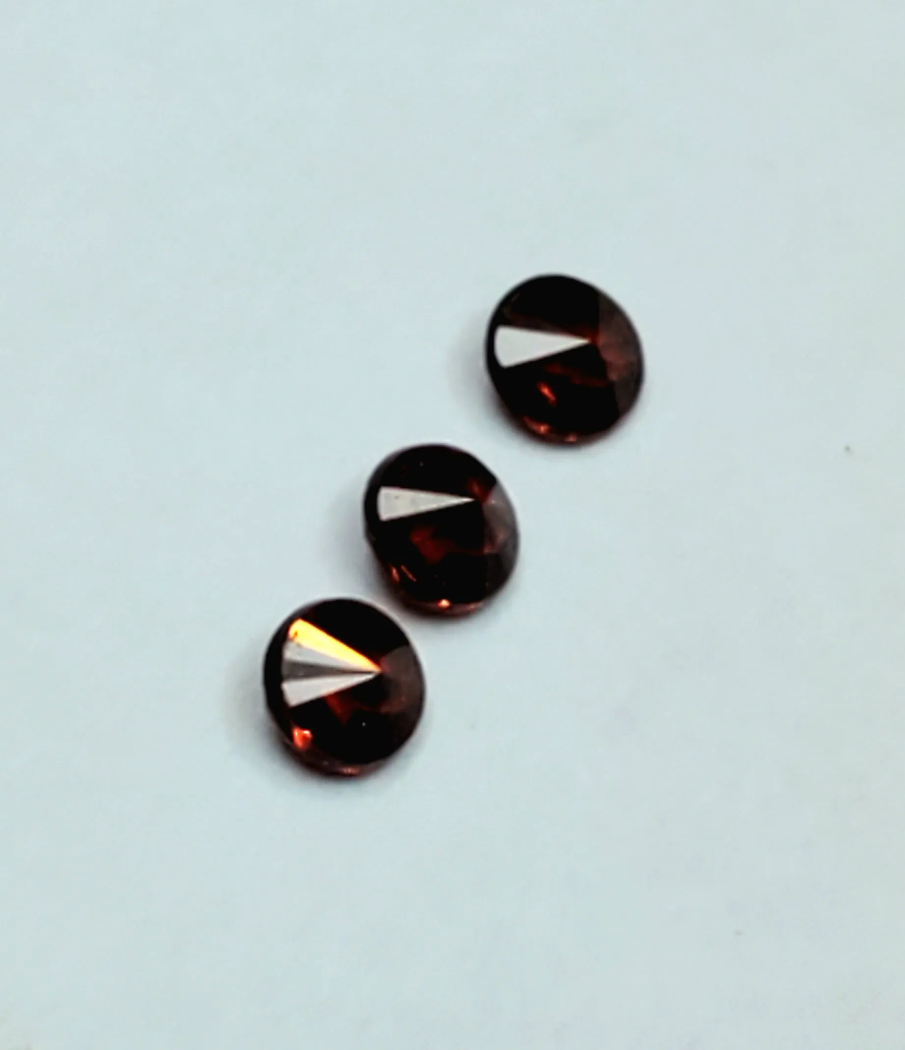 Trio of Round Cut Garnets