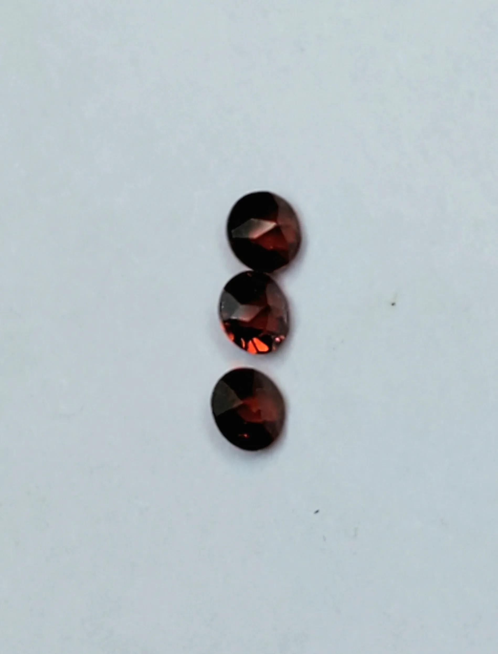 Trio of Round Cut Garnets