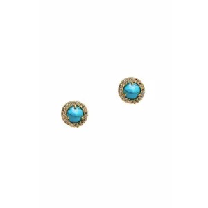 Turquoise & CZ Stud Earring