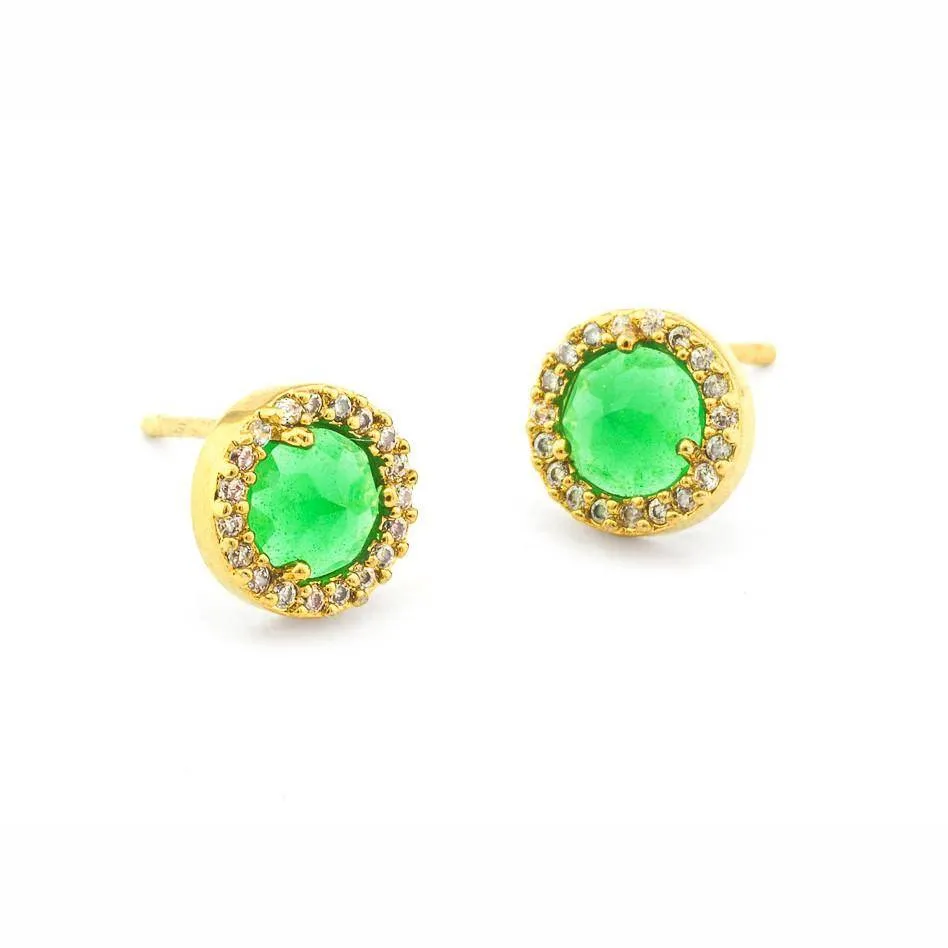 Turquoise & CZ Stud Earring