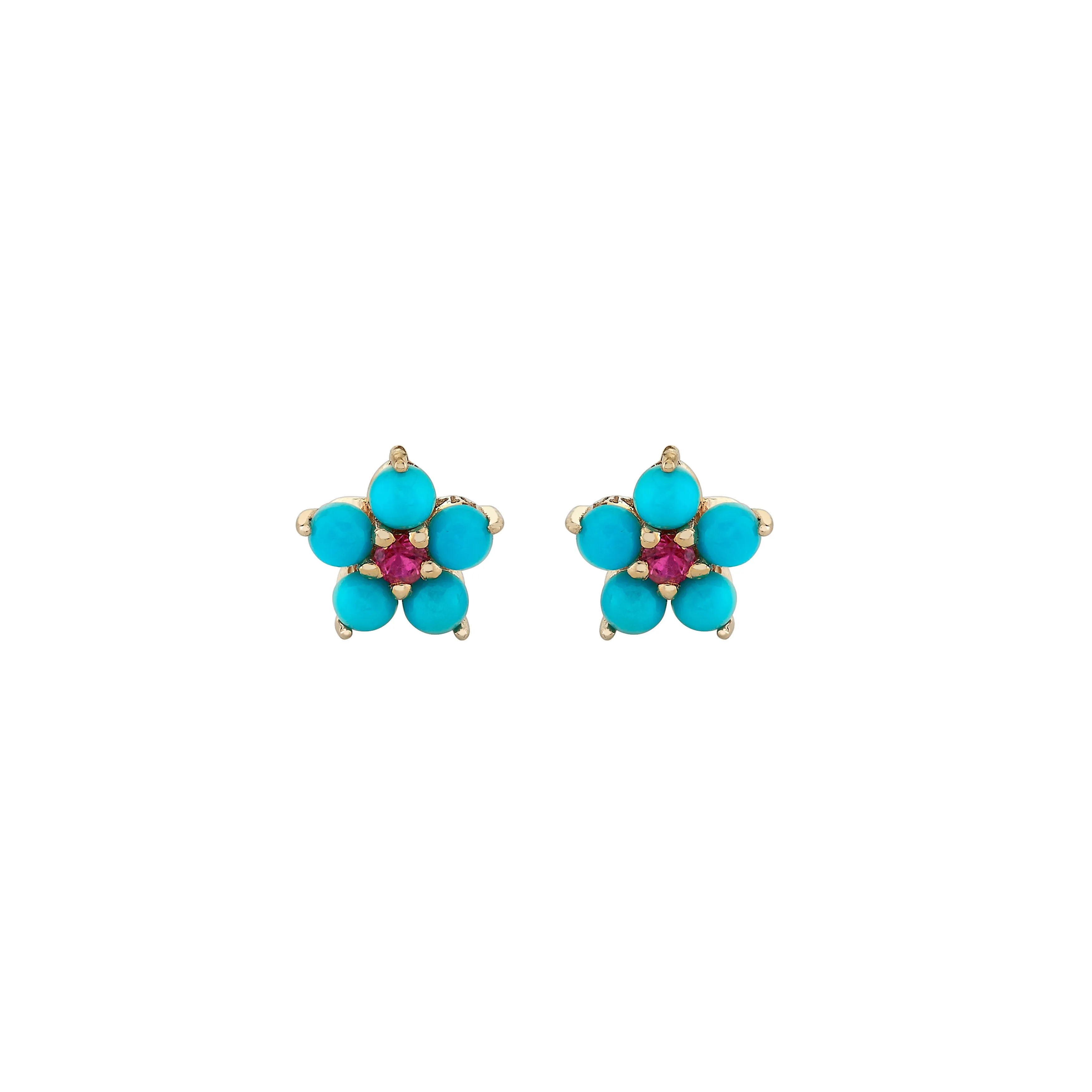 Turquoise and Tourmaline Aurora Studs