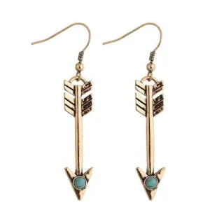 Turquoise Boheman Arrow Earrings