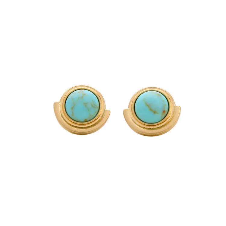 Turquoise Boho Stud Earrings