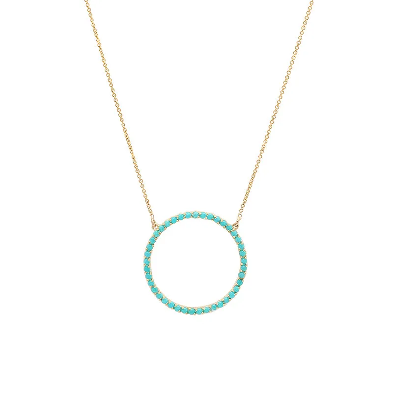 Turquoise Open Circle Necklace