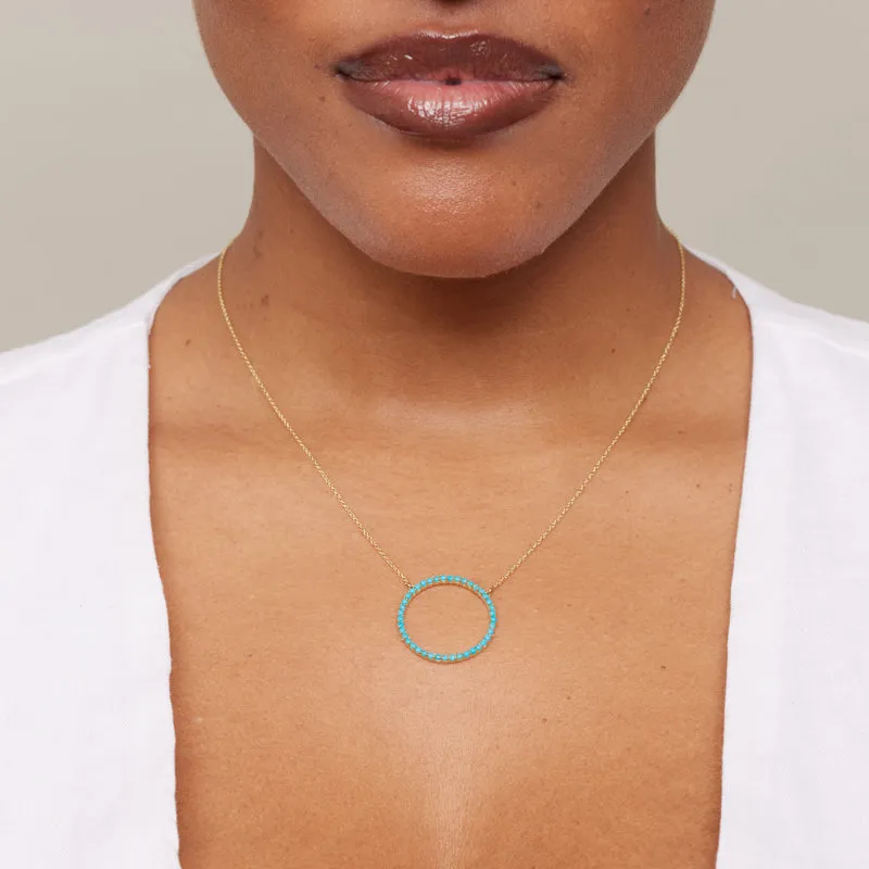 Turquoise Open Circle Necklace