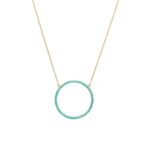 Turquoise Open Circle Necklace