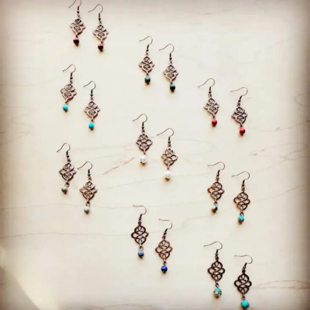 Turquoise Scroll Drop Earring