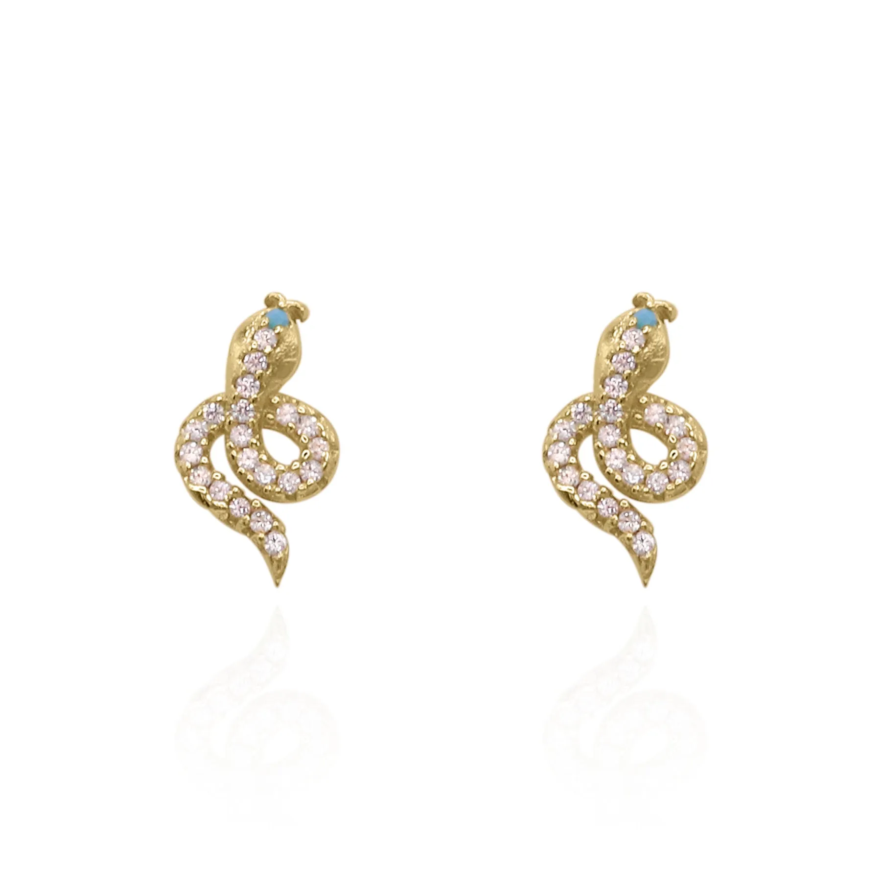 Uma Snake Stud Earrings | 18K Gold Plated