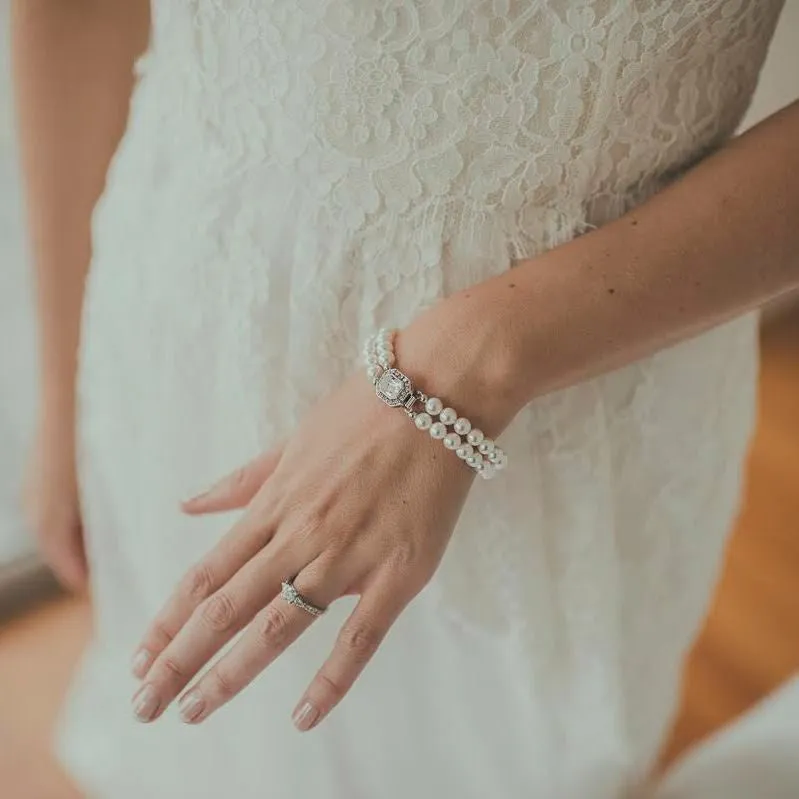 Vintage Inspired Two String Pearl Bracelet