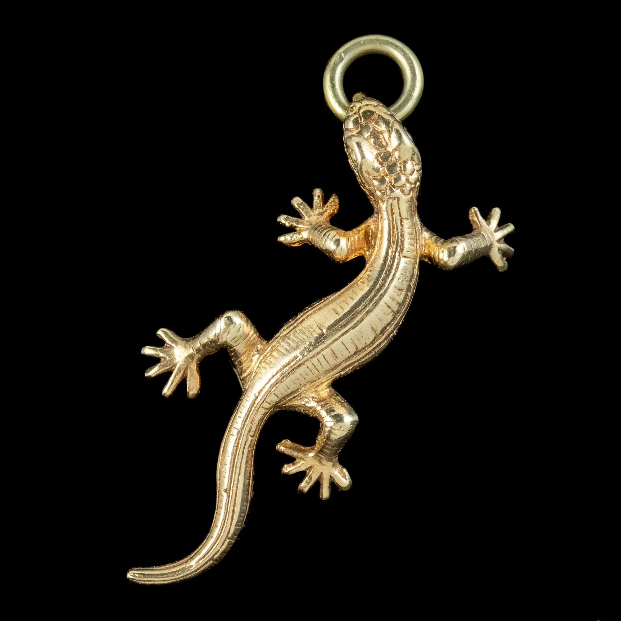 Vintage Lizard Charm Pendant 9ct Gold