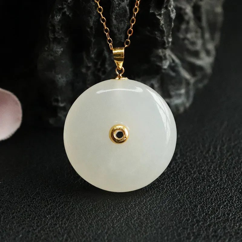 White Jade Ping An Buckle Necklace from Fortune's Favor Collection