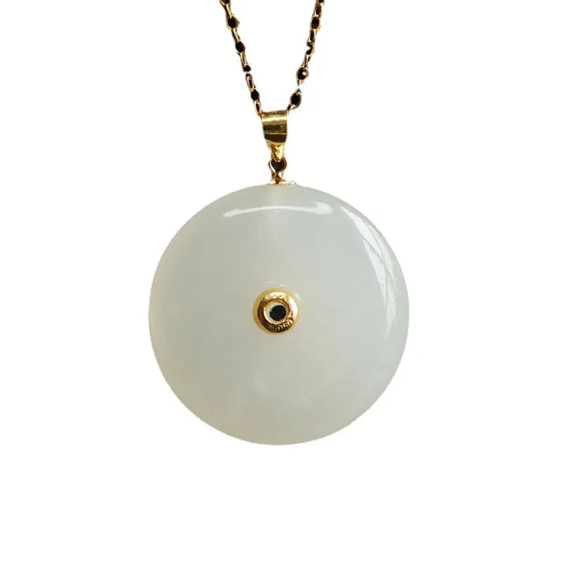 White Jade Ping An Buckle Necklace from Fortune's Favor Collection