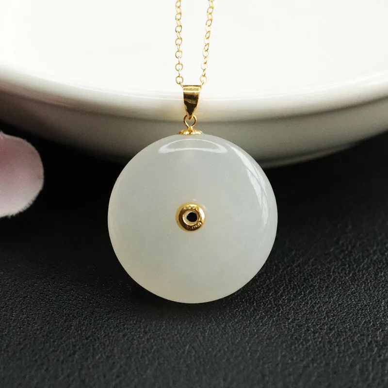 White Jade Ping An Buckle Necklace from Fortune's Favor Collection