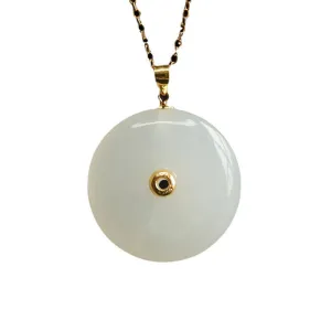 White Jade Ping An Buckle Necklace from Fortune's Favor Collection