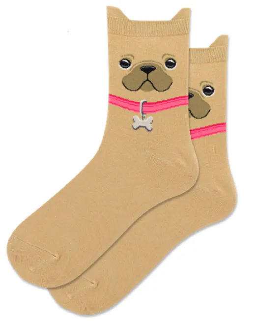 Women's French Bulldog Anklet Sock -Tan R