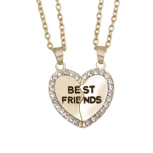 Yellow Chimes Pendant for Women and Girls Friendship's Day Special Golden Best Friend Chain Necklace | Circle Rings 2 Pcs Best Friends Forever BFF Necklace Chain Pendant Locket | Gift for Best Friend