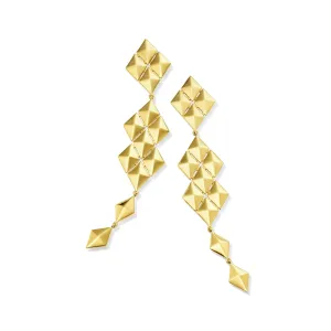 Yellow Gold Python Clip On Symmetrical Drop Earring